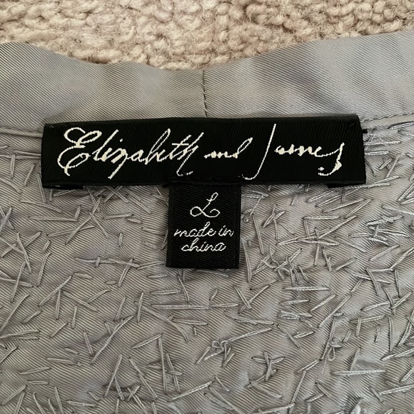 Elizabeth and James Beaded Silver/Gray Blouse - Picture 11 of 12